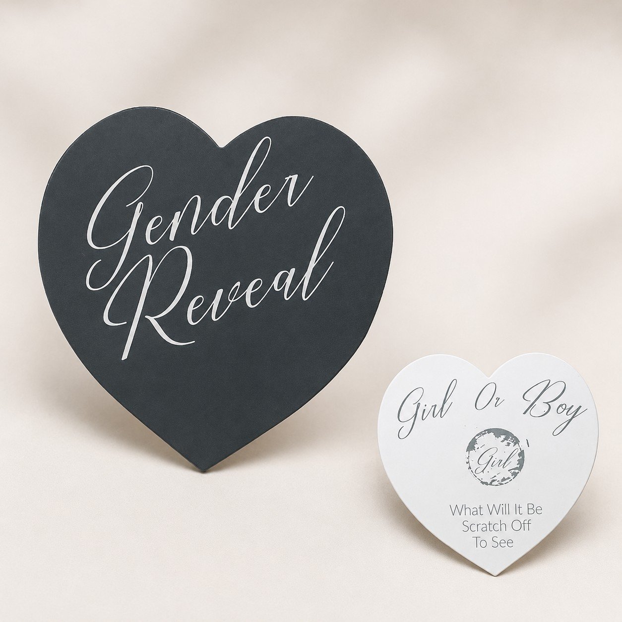 Gender Reveal Scratch Card Hearts